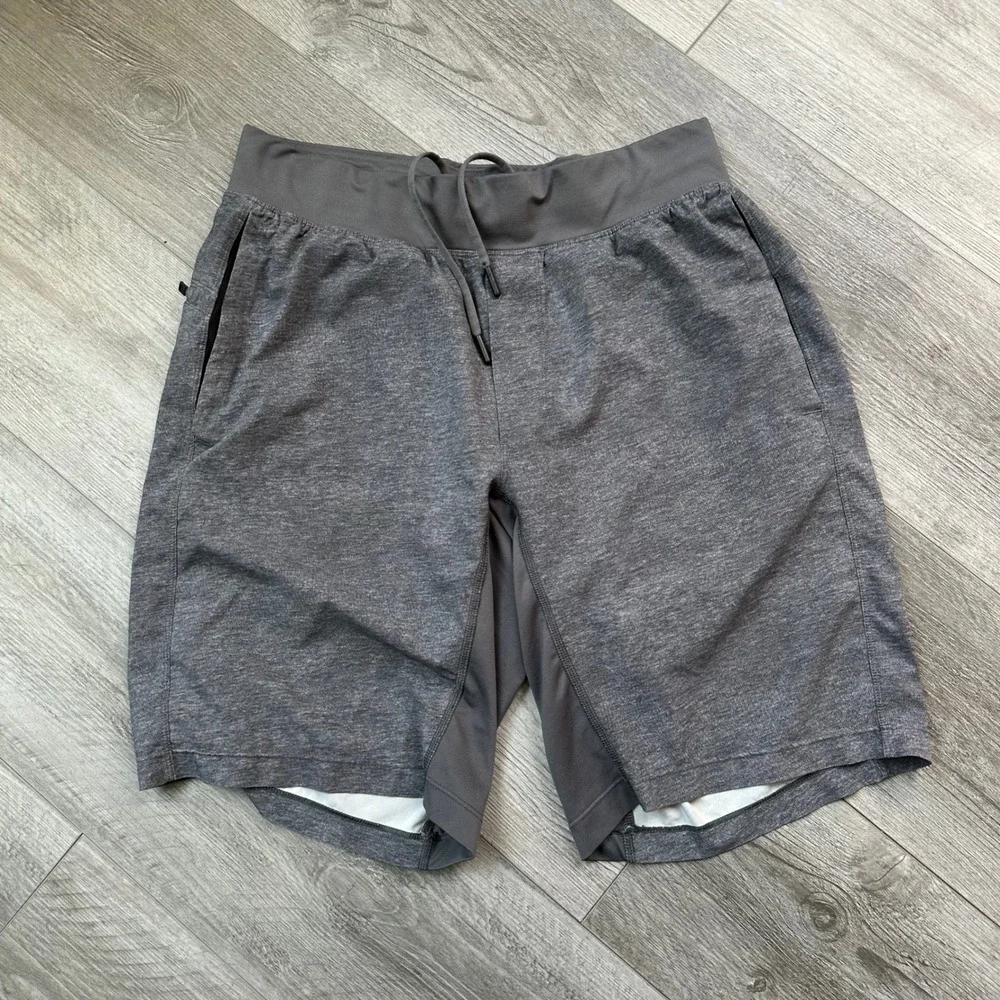 Lululemon Gray Athletic T.H.E liner less Shorts Size M mens